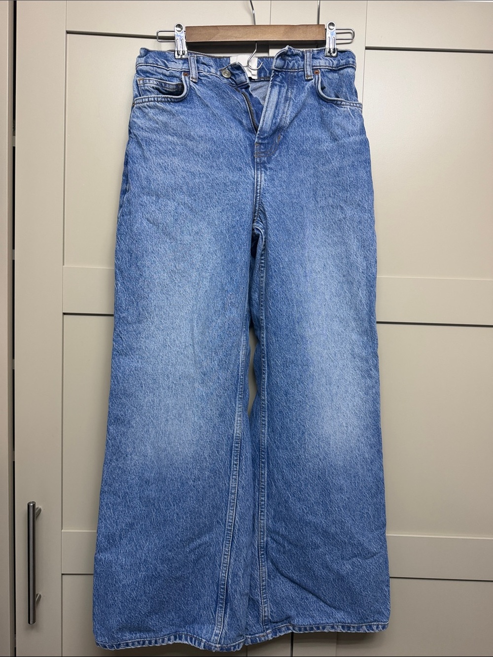 Reformation Blue High-Rise Wide Leg Jeans 25